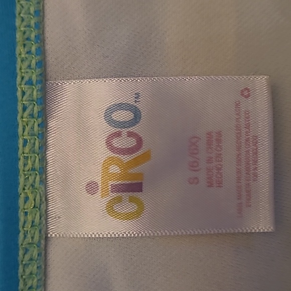 GENTLY WORN Circo Tankini Green and Blue Girls Halter Top Bathing Suit - Picture 5 of 14